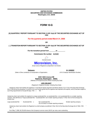 Thumbnail MicroVision 10-Q Quarterly Report FY 