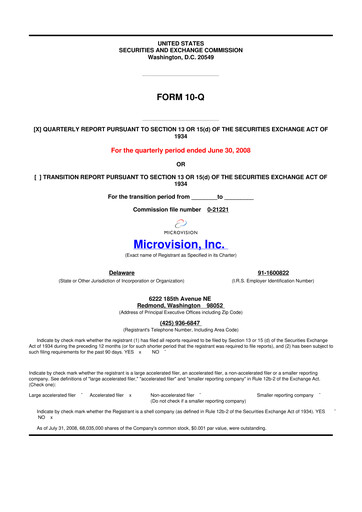 Thumbnail MicroVision 10-Q Quarterly Report FY 
