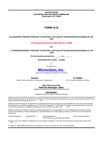 Thumbnail MicroVision 10-Q Quarterly Report FY 