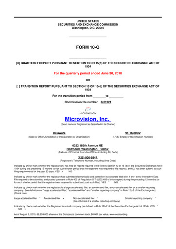 Thumbnail MicroVision 10-Q Quarterly Report FY 