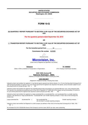 Thumbnail MicroVision 10-Q Quarterly Report FY 
