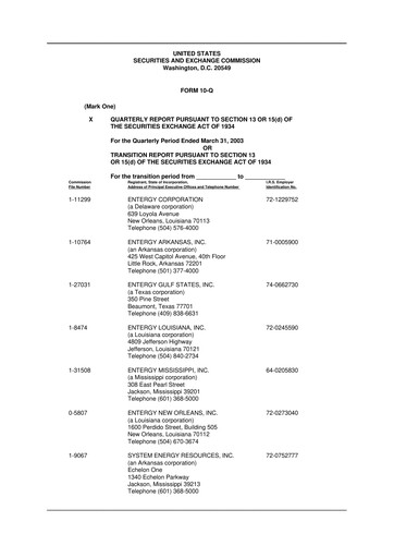 Vorschaubild Entergy 10-Q Quartalsbericht  