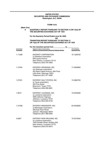 Vorschaubild Entergy 10-Q Quartalsbericht  