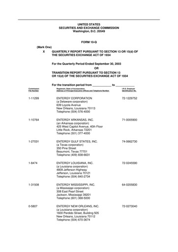 Vorschaubild Entergy 10-Q Quartalsbericht  
