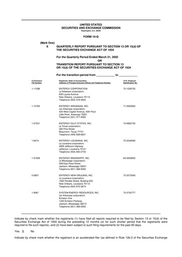 Vorschaubild Entergy 10-Q Quartalsbericht  