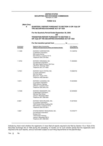 Vorschaubild Entergy 10-Q Quartalsbericht  