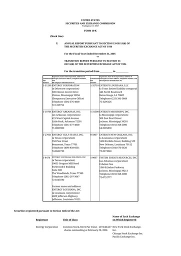 Thumbnail Entergy 10-K Annual Report 