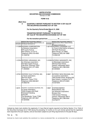 Vorschaubild Entergy 10-Q Quartalsbericht  