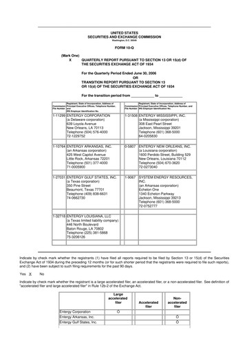 Vorschaubild Entergy 10-Q Quartalsbericht  
