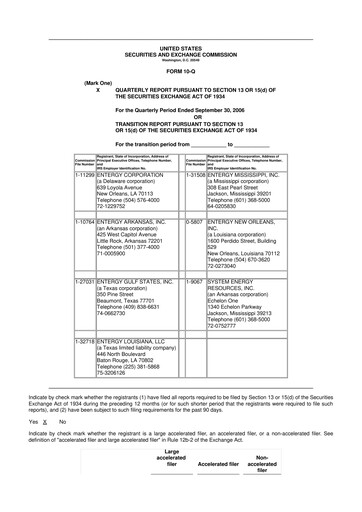 Vorschaubild Entergy 10-Q Quartalsbericht  