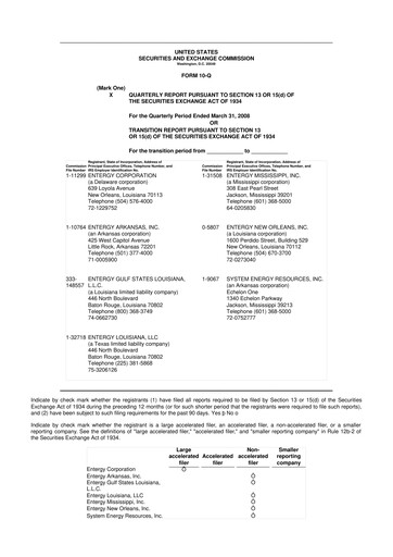 Vorschaubild Entergy 10-Q Quartalsbericht  
