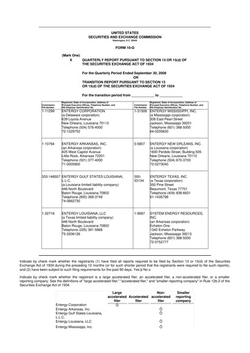 Vorschaubild Entergy 10-Q Quartalsbericht  