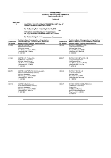 Vorschaubild Entergy 10-Q Quartalsbericht  