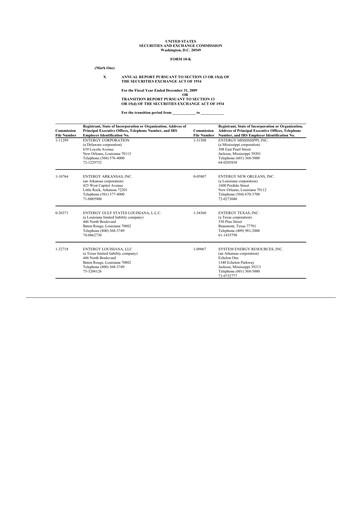 Thumbnail Entergy 10-K Annual Report 