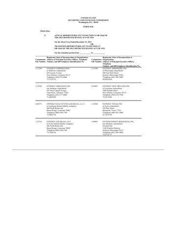 Thumbnail Entergy 10-K Annual Report 2011