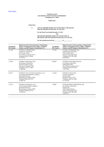 Thumbnail Entergy 10-K Annual Report 2013