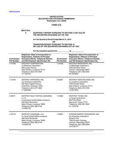 Vorschaubild Entergy 10-Q Quartalsbericht 2014 