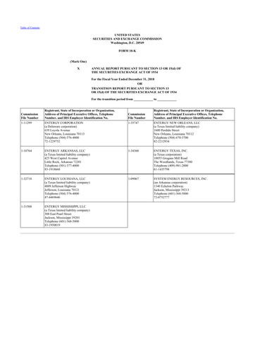 Thumbnail Entergy 10-K Annual Report 2018