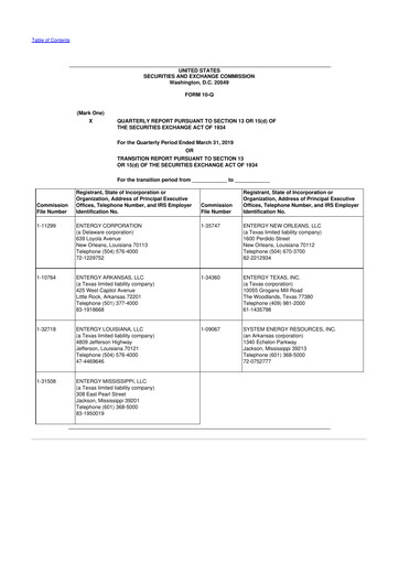 Vorschaubild Entergy 10-Q Quartalsbericht 2019 