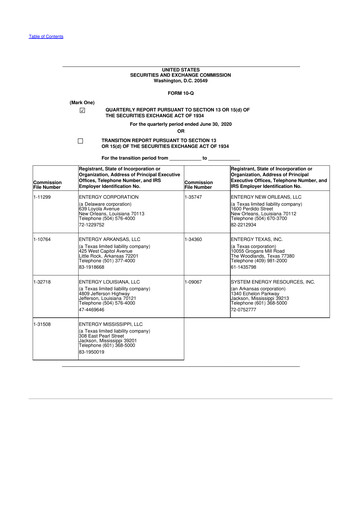 Vorschaubild Entergy 10-Q Quartalsbericht 2020 