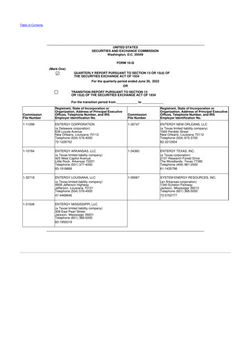 Vorschaubild Entergy 10-Q Quartalsbericht 2022 