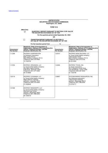 Vorschaubild Entergy 10-Q Quartalsbericht 2022 