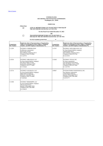 Thumbnail Entergy 10-K Annual Report 2022
