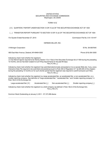 Thumbnail MillerKnoll 10-Q Quarterly Report FY2011 