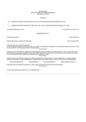 Thumbnail MillerKnoll 10-Q Quarterly Report FY2012 