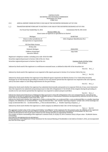 Thumbnail MillerKnoll 10-K Annual Report 2014