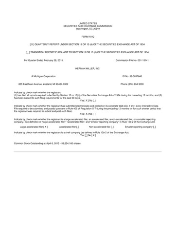 Thumbnail MillerKnoll 10-Q Quarterly Report FY2015 