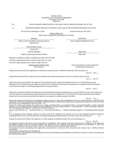 Thumbnail MillerKnoll 10-K Annual Report 2018