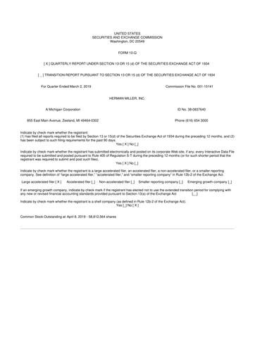 Thumbnail MillerKnoll 10-Q Quarterly Report FY2019 