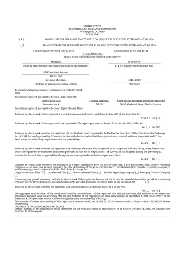 Thumbnail MillerKnoll 10-K Annual Report 2019