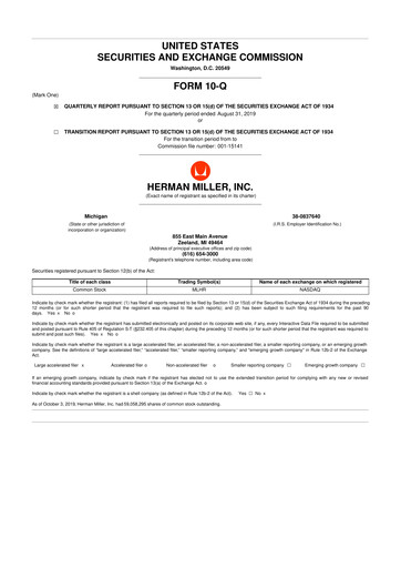 Thumbnail MillerKnoll 10-Q Quarterly Report FY2020 