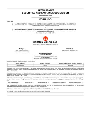 Thumbnail MillerKnoll 10-Q Quarterly Report FY2020 