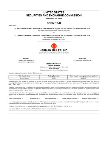 Thumbnail MillerKnoll 10-Q Quarterly Report FY2020 