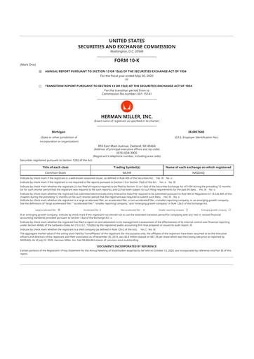 Thumbnail MillerKnoll 10-K Annual Report 2020