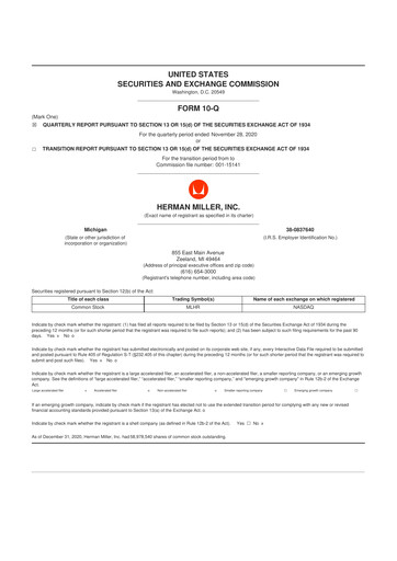 Thumbnail MillerKnoll 10-Q Quarterly Report FY2021 