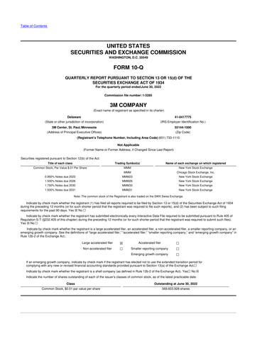 Thumbnail 3M 10-Q Quarterly Report FY2022 