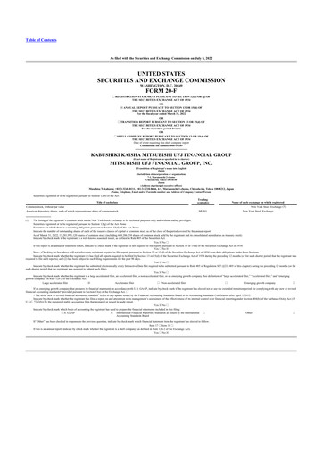 Thumbnail Mitsubishi UFJ Financial 20-F Annual Report 2022