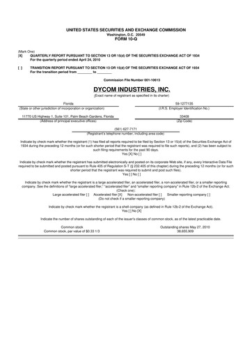 Vorschaubild Dycom Industries 10-Q Quartalsbericht  