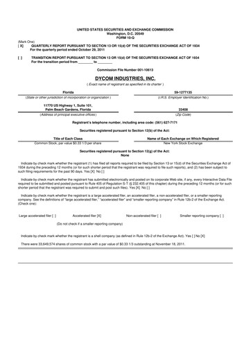 Vorschaubild Dycom Industries 10-Q Quartalsbericht 2012 