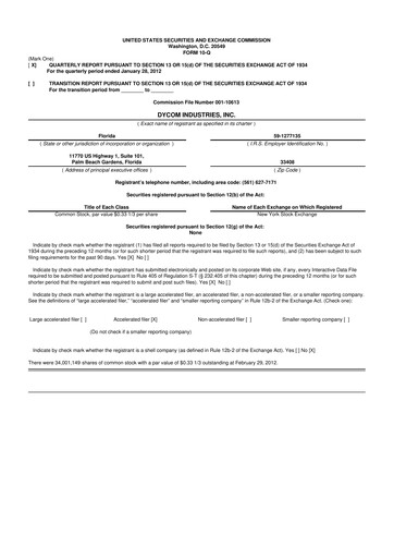 Vorschaubild Dycom Industries 10-Q Quartalsbericht 2012 