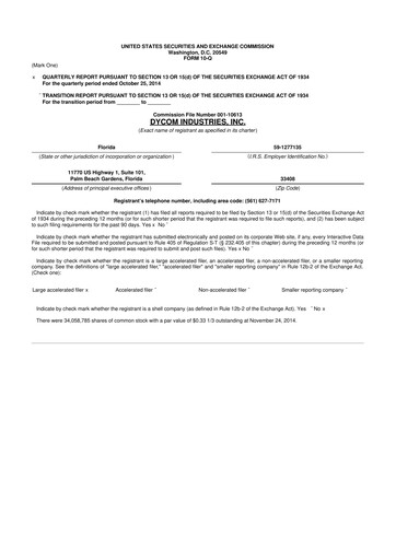 Vorschaubild Dycom Industries 10-Q Quartalsbericht 2015 