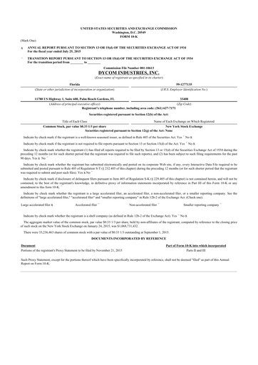 Thumbnail Dycom Industries 10-K Annual Report 2015