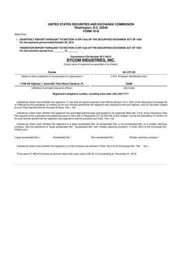 Vorschaubild Dycom Industries 10-Q Quartalsbericht 2017 