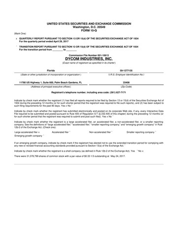 Vorschaubild Dycom Industries 10-Q Quartalsbericht 2017 