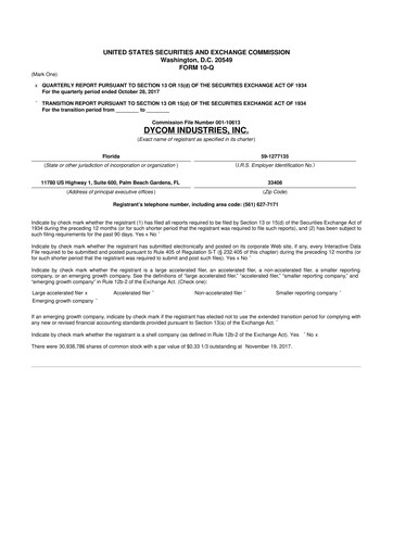 Vorschaubild Dycom Industries 10-Q Quartalsbericht 2018 