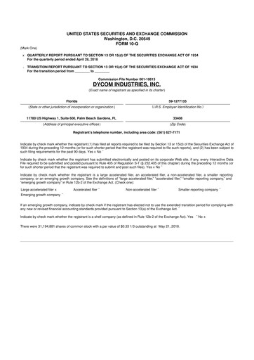 Vorschaubild Dycom Industries 10-Q Quartalsbericht 2019 